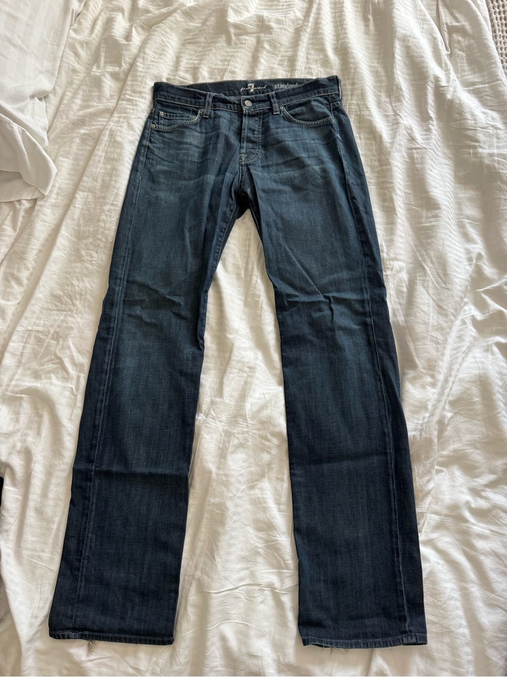7 For All Mankind Men’s Straight Jeans in Dark Indigo
